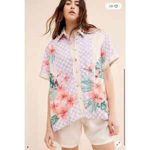 Free People Retro Tropics Shirt $128 Retail Size Small fits med large
